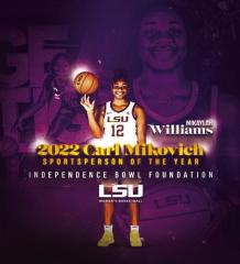 Mikaylah Williams named 2022 Carl Milkovich Sportsperson of the Year by the Independence Bowl Foundation